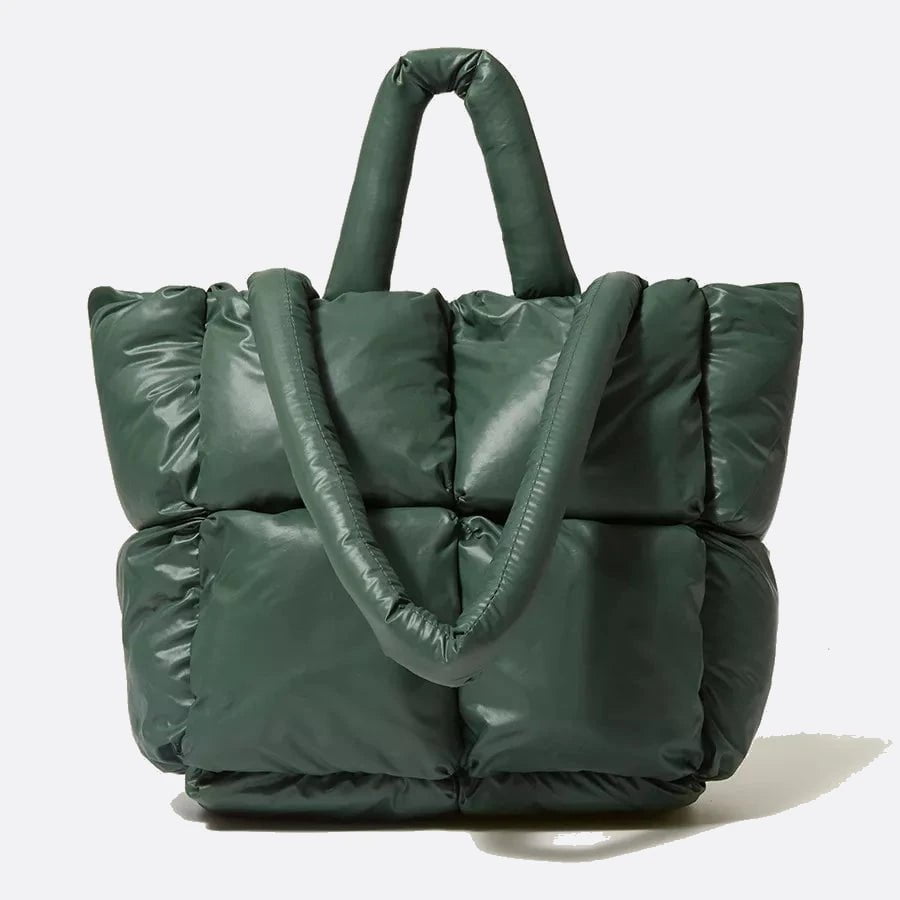 sac cabas matelassé vert foncé