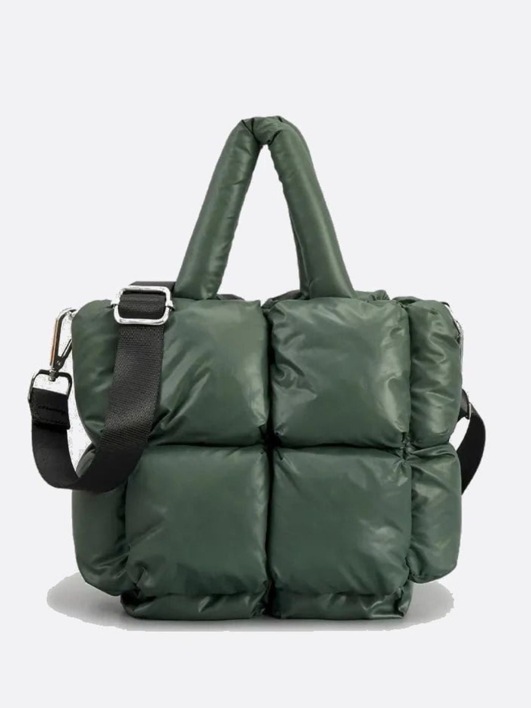 Sac cabas matelassé vert foncé