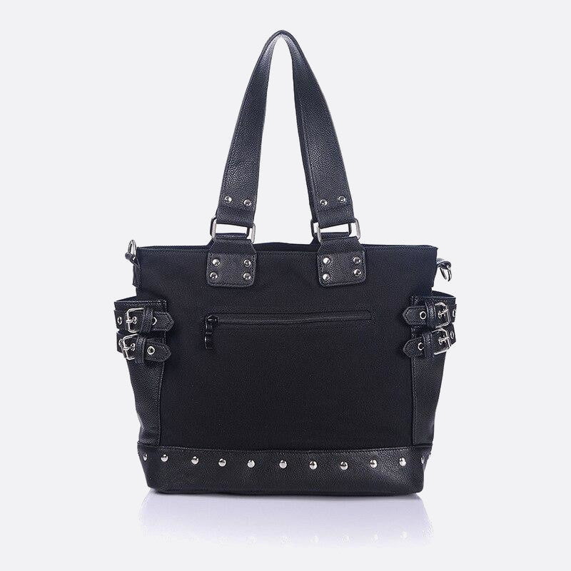 Sac Cabas Noir en Toile Style Rock