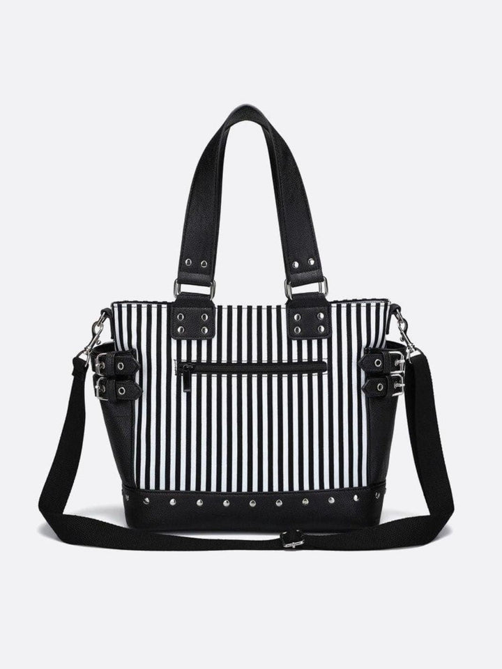 Black and white tote bag