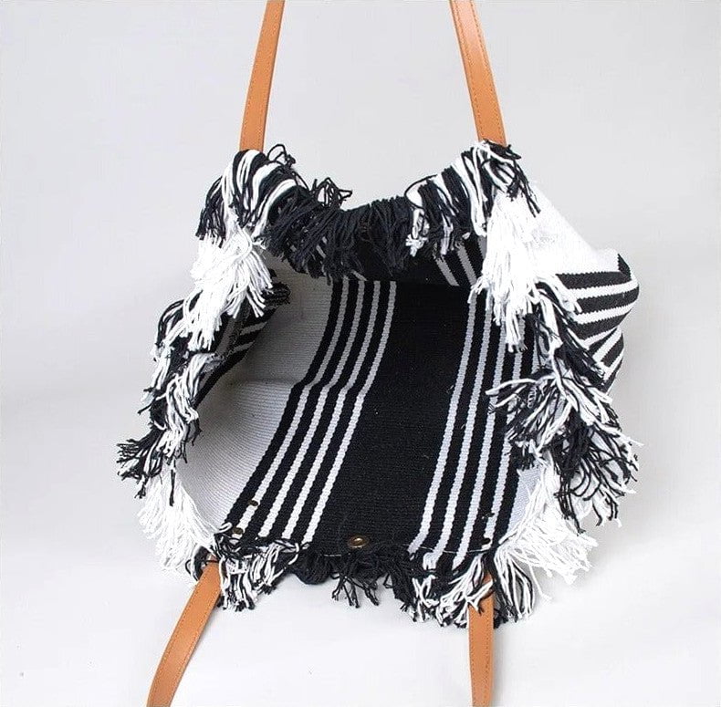 Black and White Canvas Tote Bag