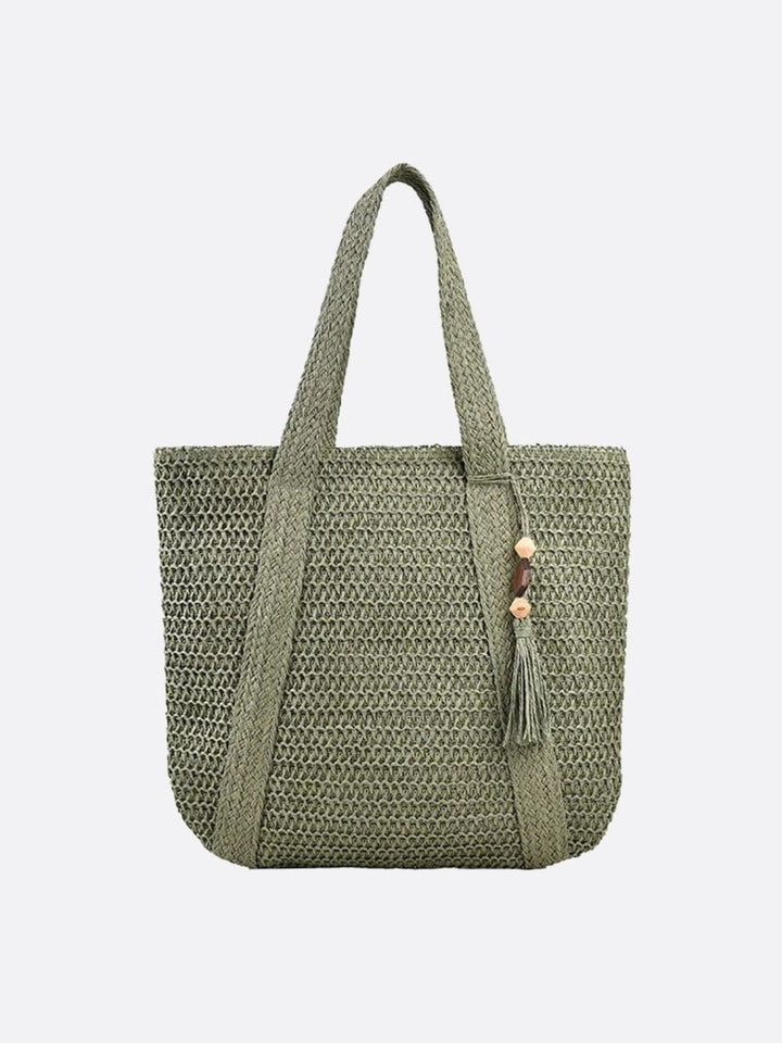 Sac cabas paille vert sauge