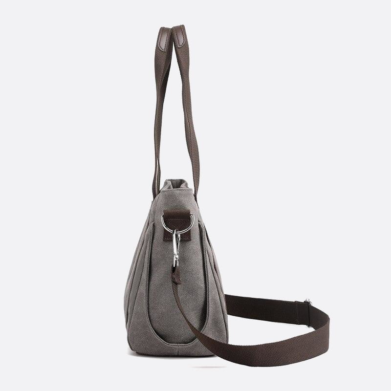 Bolso tote rectangular de lona con cremallera