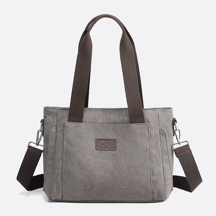 sac cabas toile rectangulaire gris avec fermeture éclair