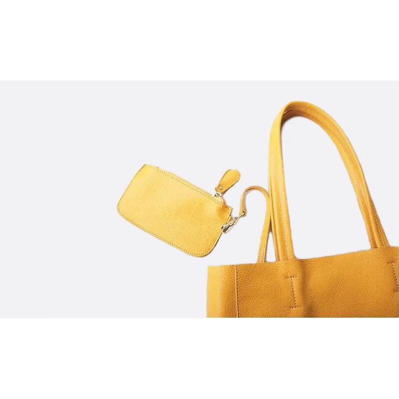 Bolso shopper vertical de piel