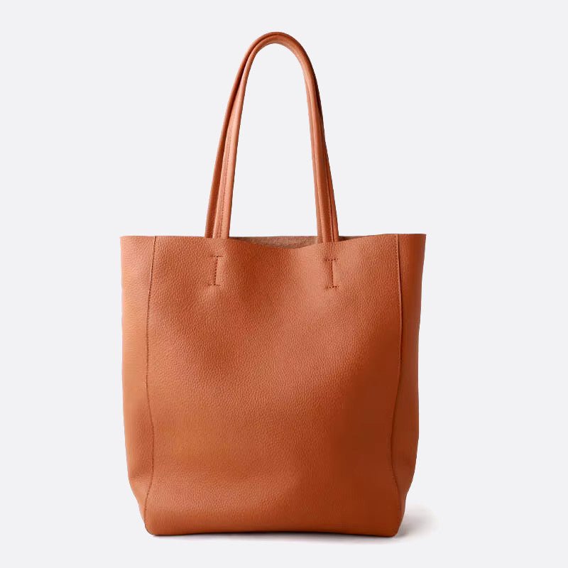 sac cabas vertical cuir camel