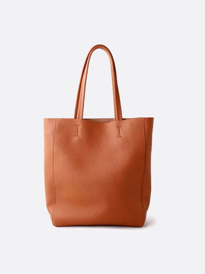 Sac cabas vertical cuir camel