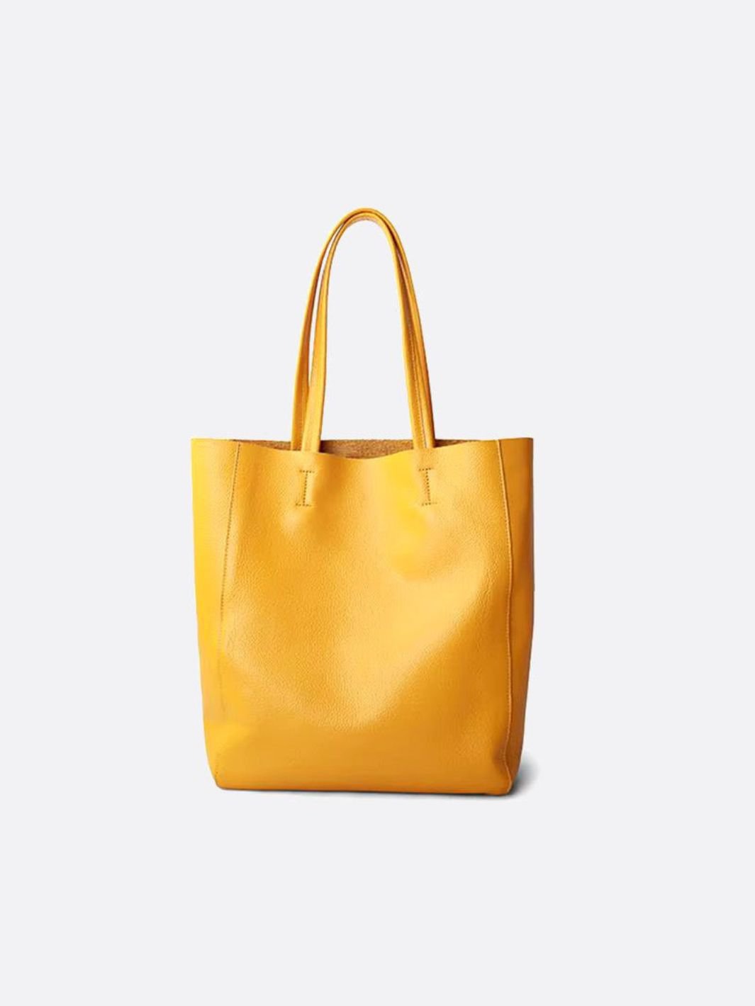 Sac cabas vertical cuir jaune