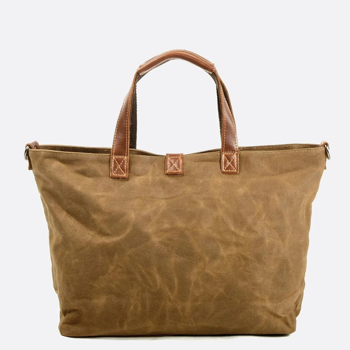 Sac Cabas Vintage en Toile avec Anses en Cuir