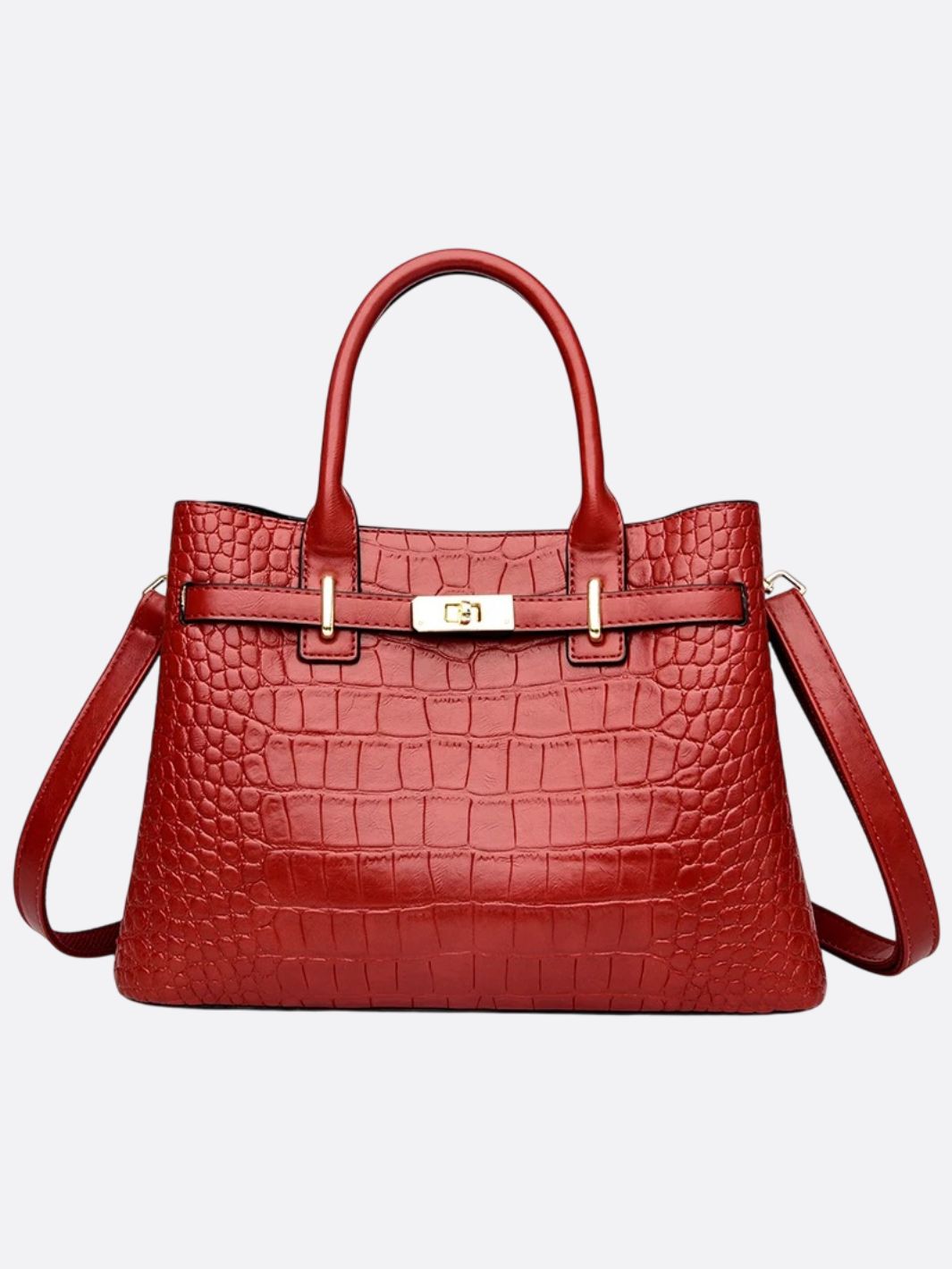 sac cuir croco rouge