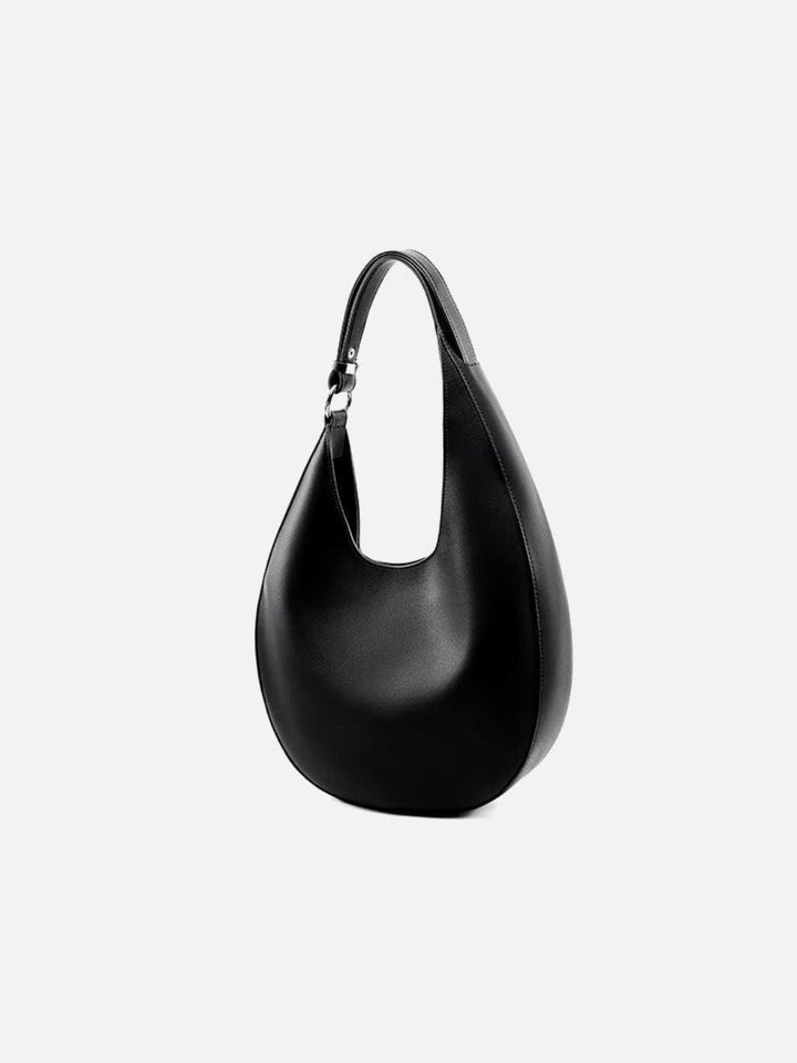 Sac cuir noir demi-lune