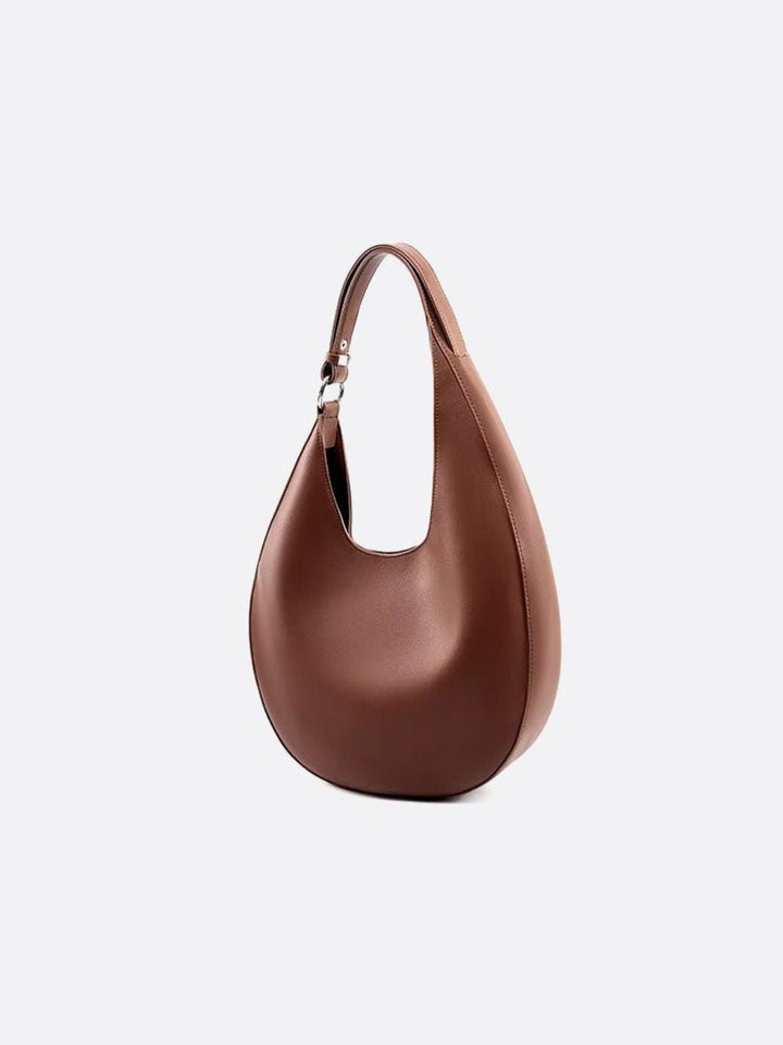 Sac cuir marron demi-lune