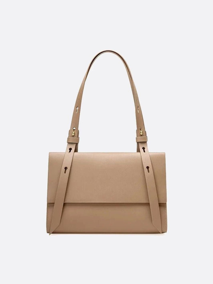 Sac cuir rectangulaire beige