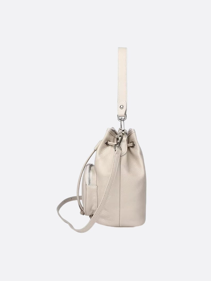 Leather bucket bag