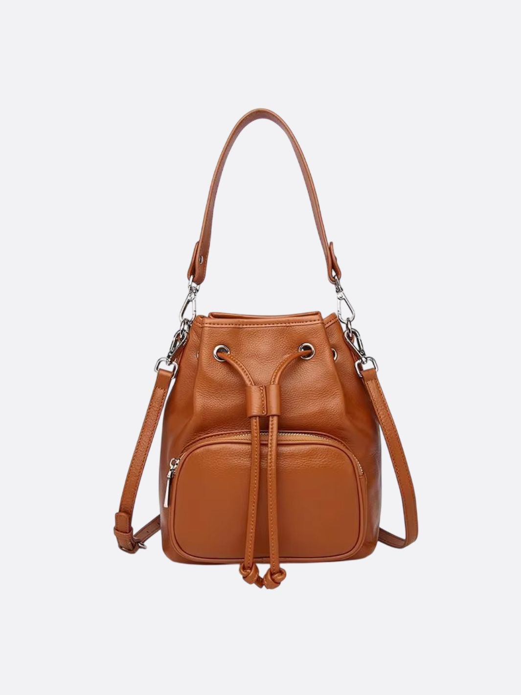 Sac cuir seau camel