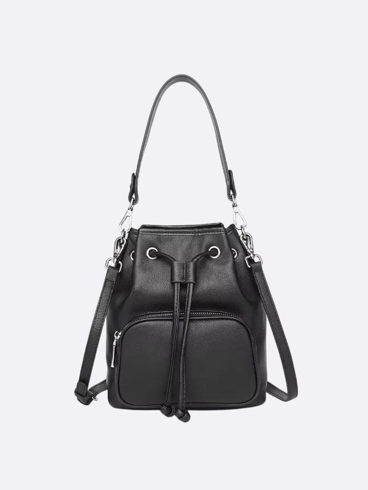 Sac cuir seau noir