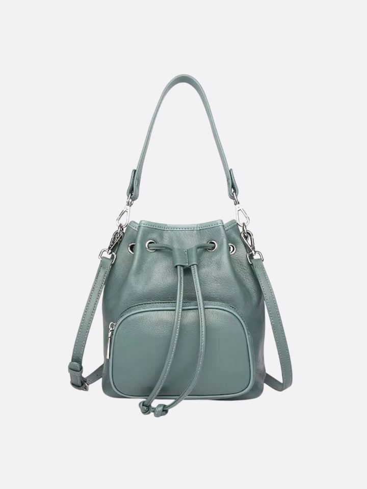 Leather bucket bag