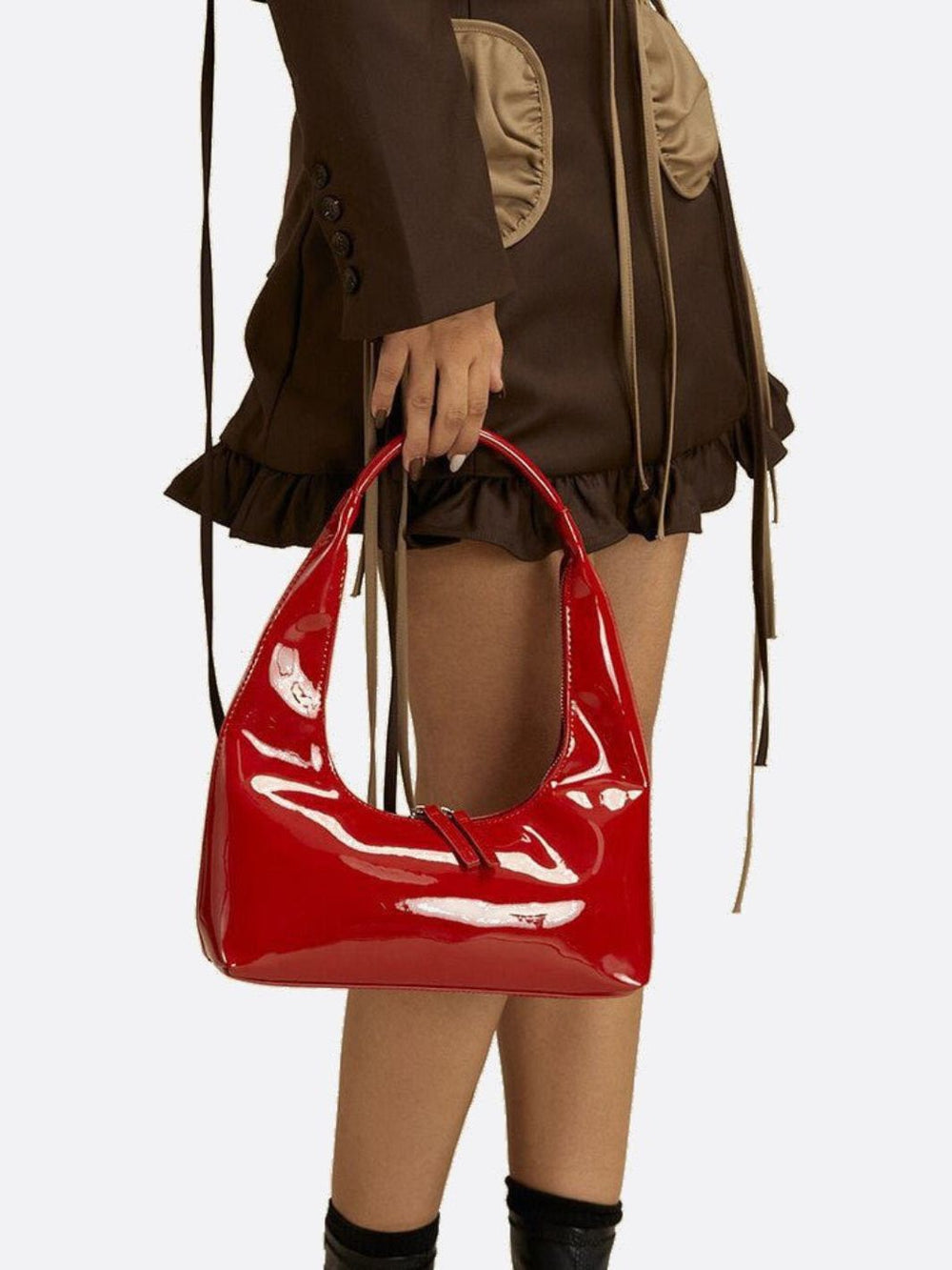 sac a main cuir rouge vernis