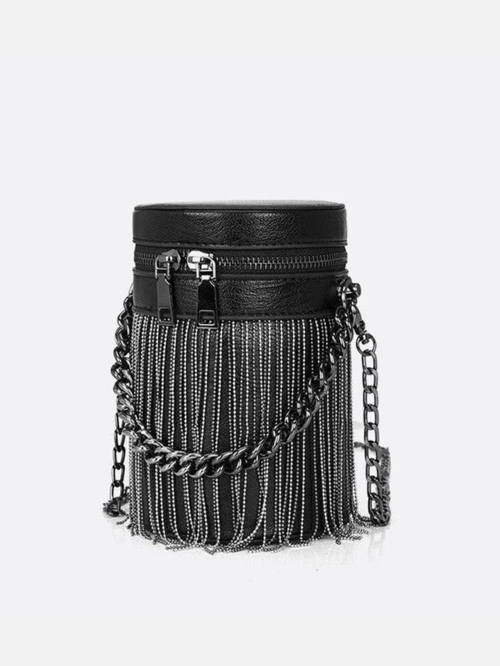 Sac cylindre cuir noir