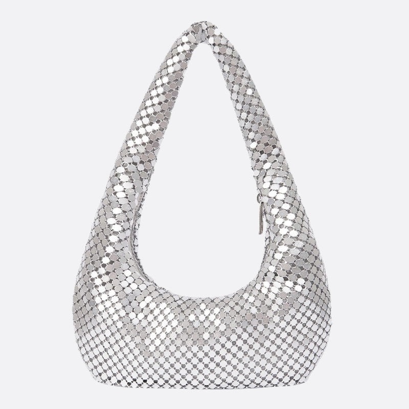 sac épaule sequin argent