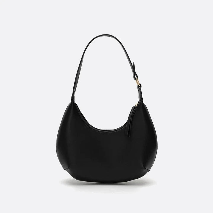 sac demi-lune cuir noir