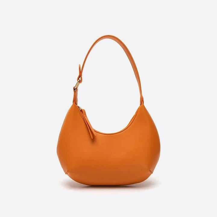 sac demi-lune cuir orange