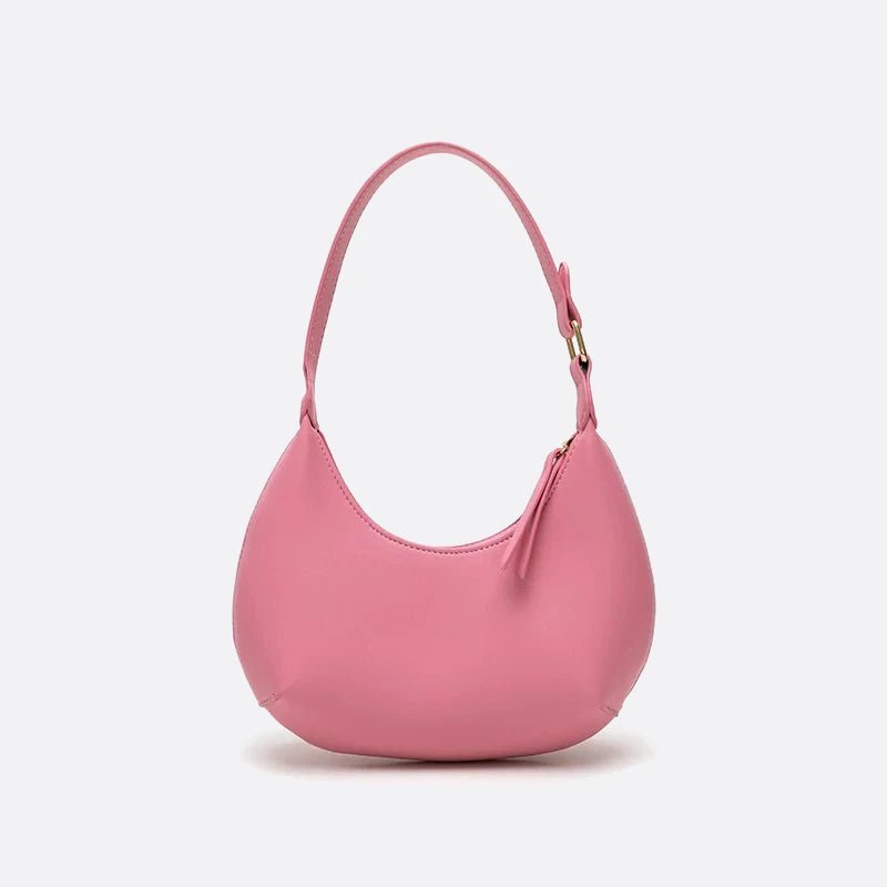 sac demi-lune cuir rose