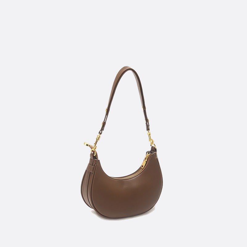 sac épaule demi lune cuir marron