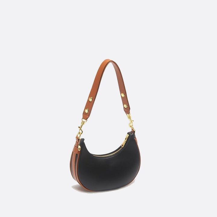 sac épaule demi lune cuir noir