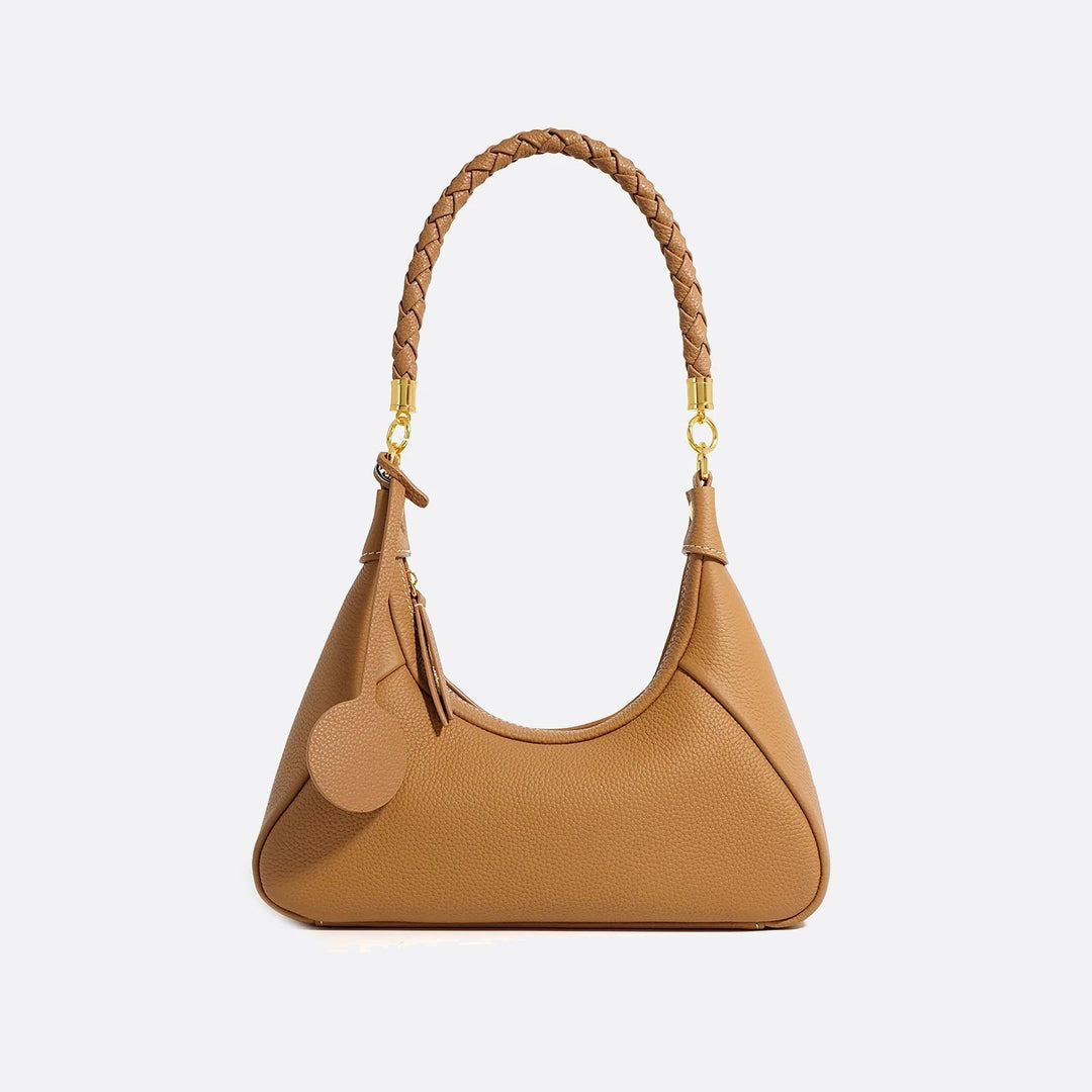 sac épaule cuir grainé camel