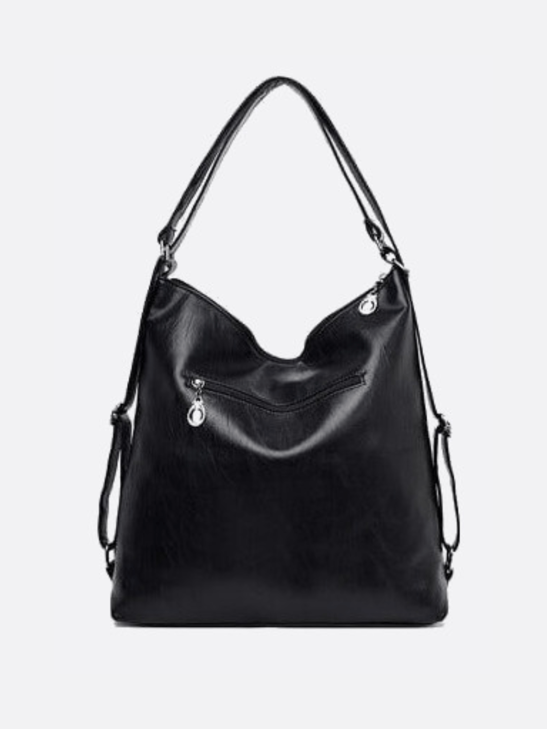 Leather shoulder bag convertible into a backpack