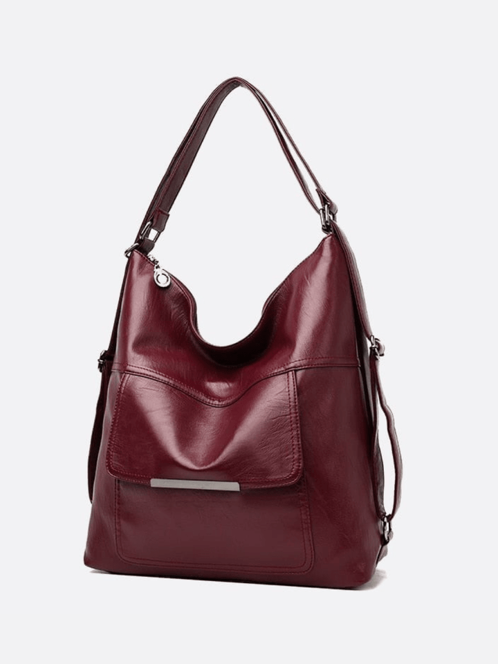 Sac cuir bordeaux transformable sac à dos