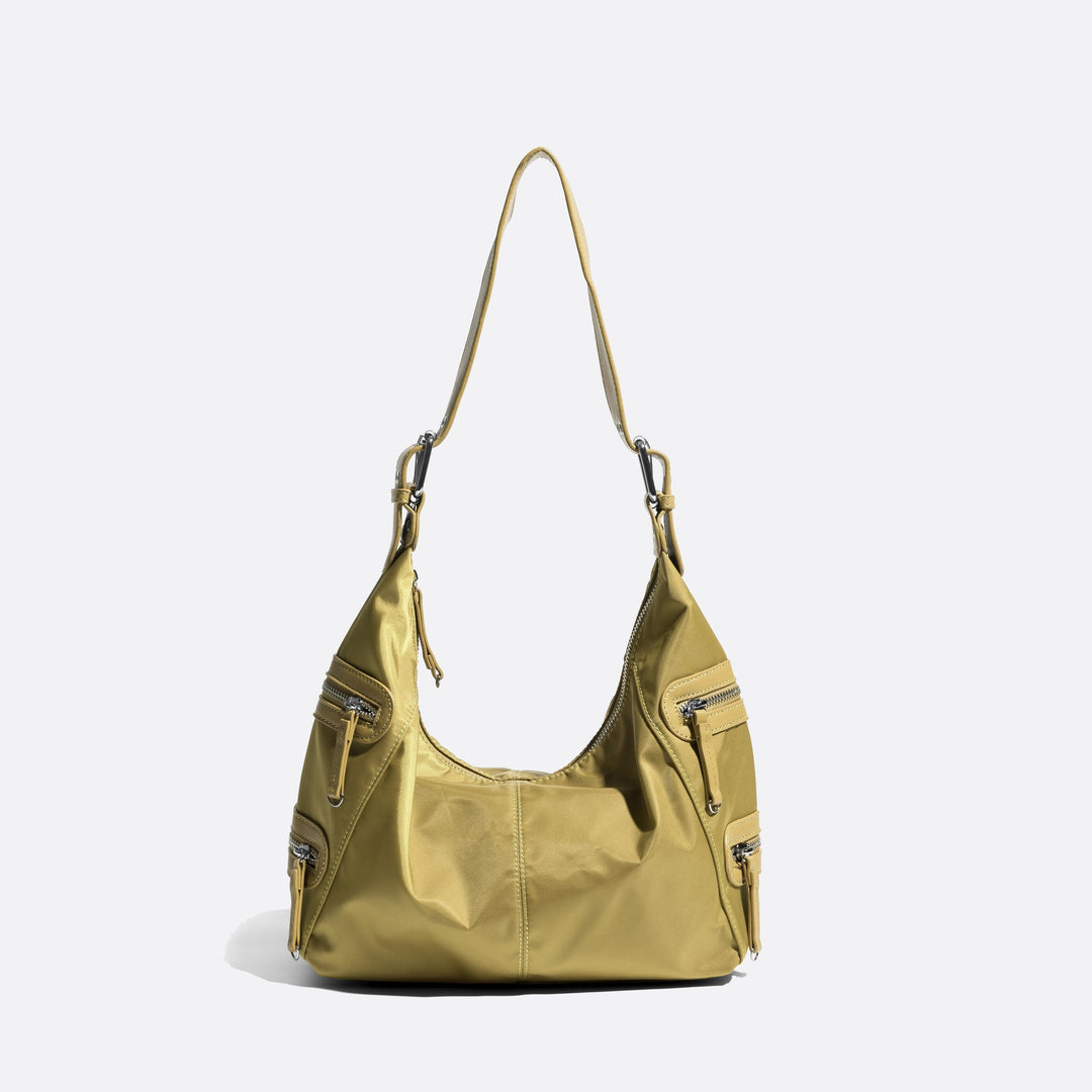 sac porté épaule nylon doré