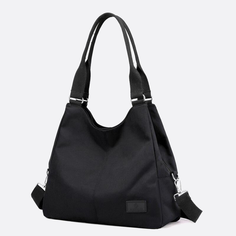 sac porté épaule fourre-tout en nylon noir