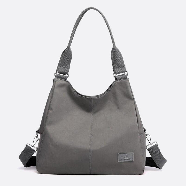 sac porté épaule fourre-tout en nylon gris