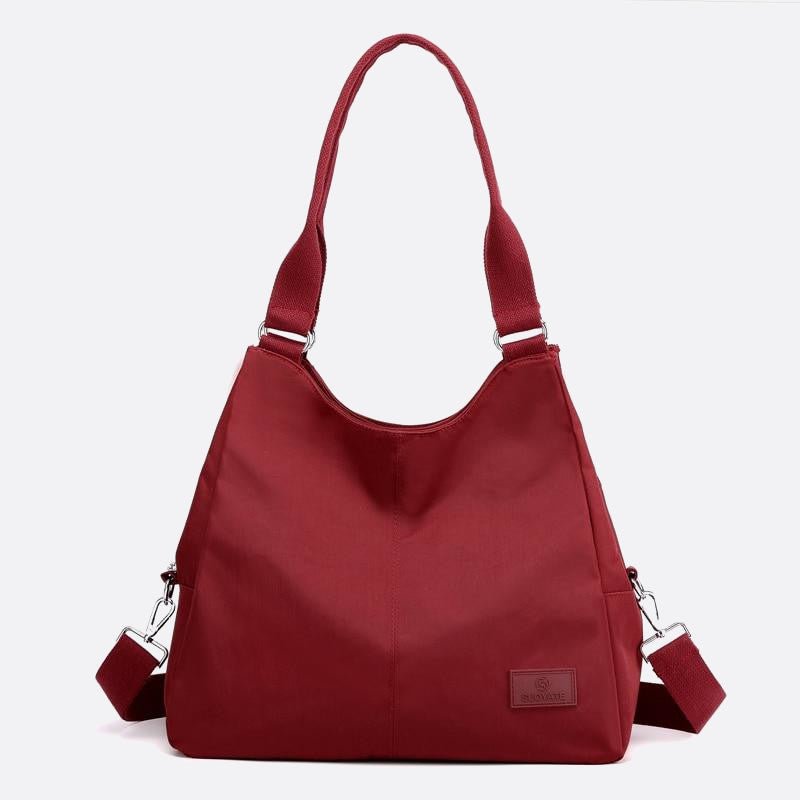 sac porté épaule fourre-tout en nylon rouge