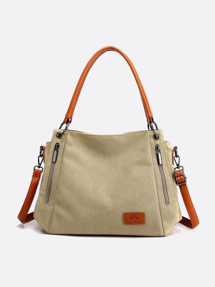 Sac épaule toile beige