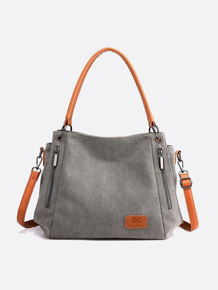 Sac épaule toile gris