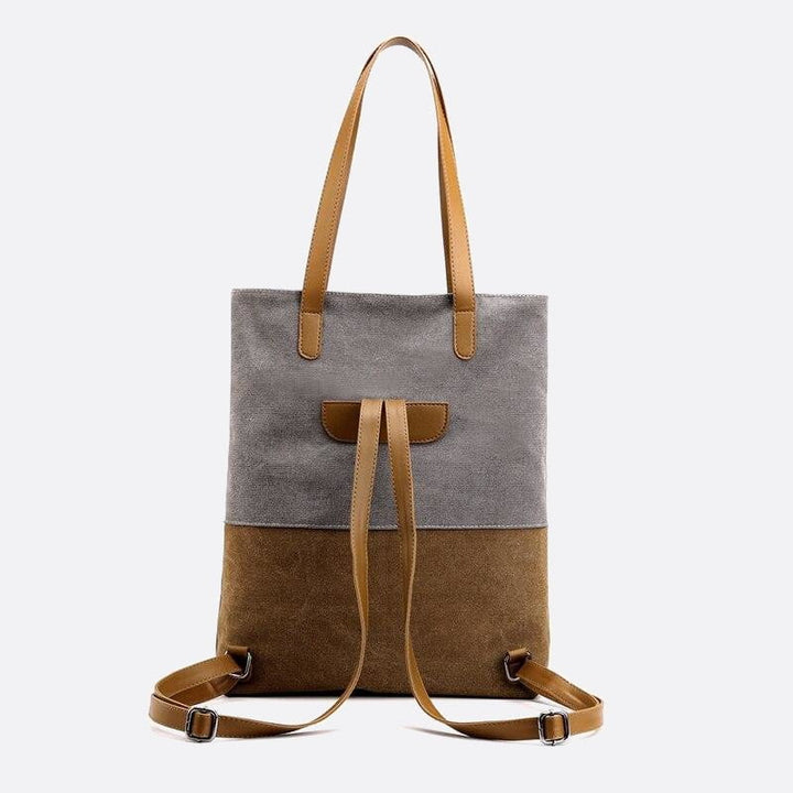 Canvas bag carried on the shoulder and back