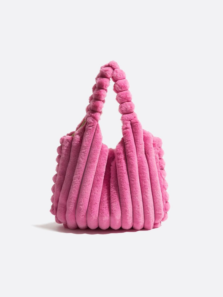 Sac fausse fourrure rose