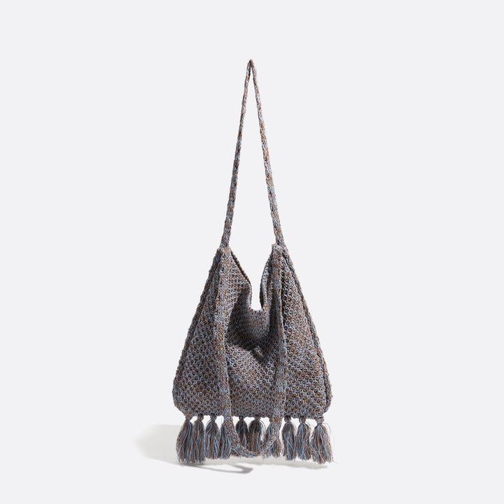 sac fourre tout crochet gris