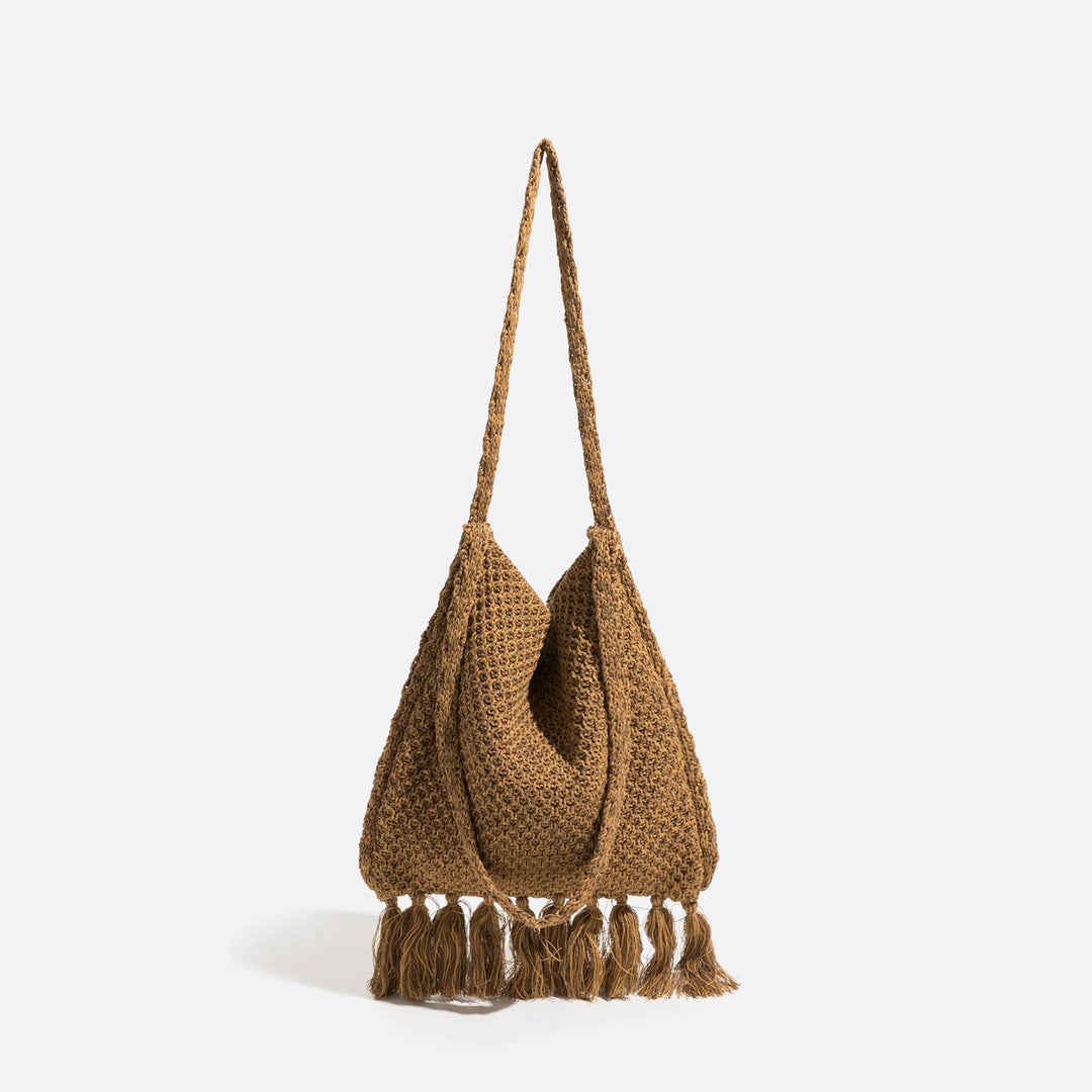 sac fourre tout crochet marron clair