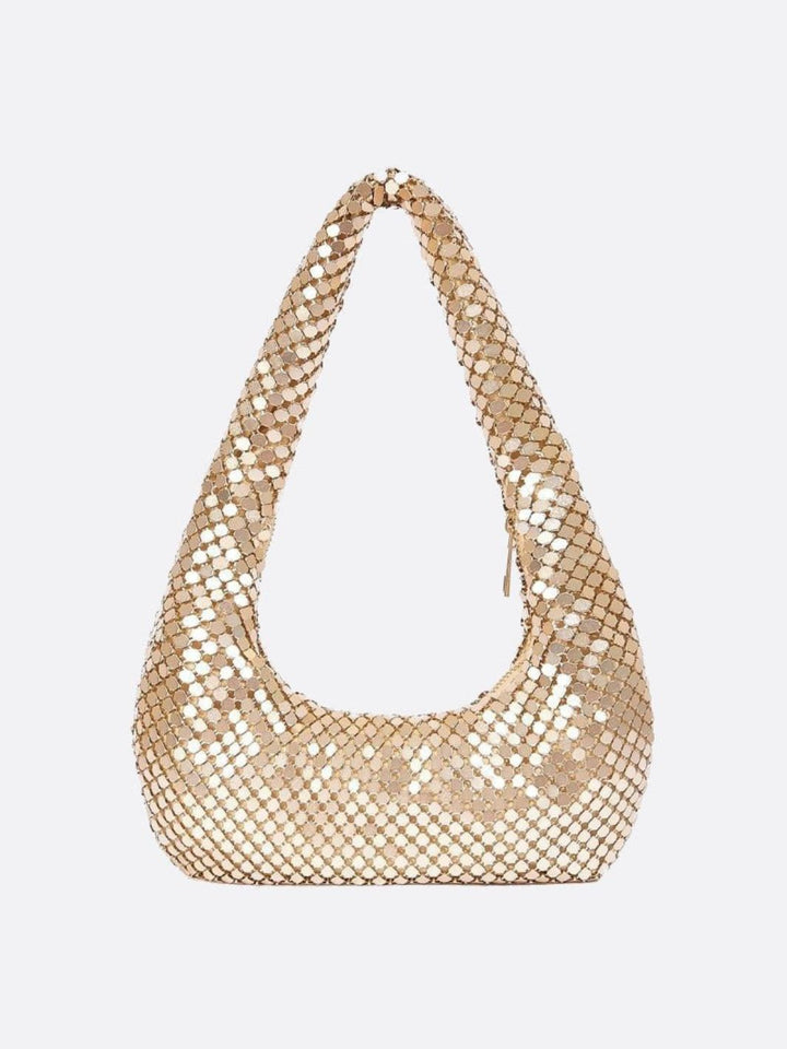 Sac épaule sequin doré