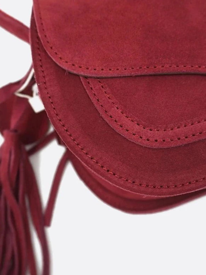 Red suede bag