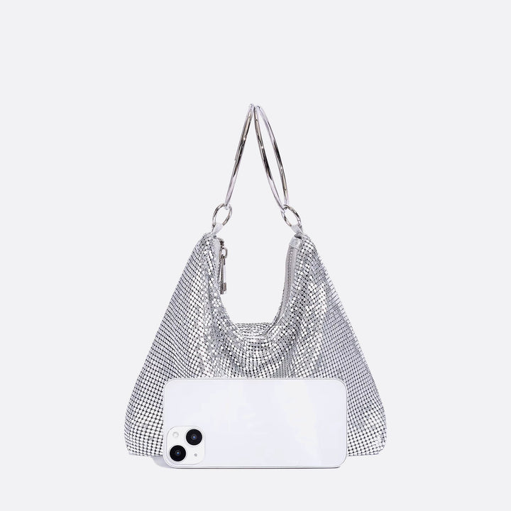 Silver evening bag