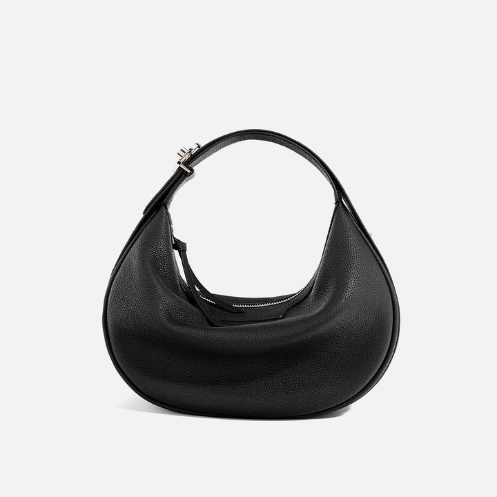 sac demi lune cuir noir