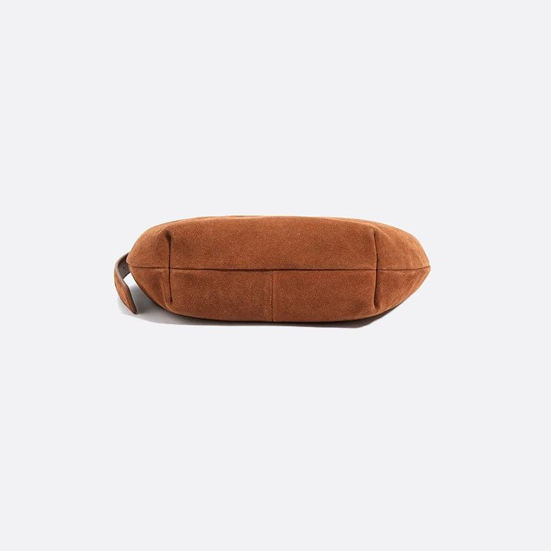 Suede half-moon bag