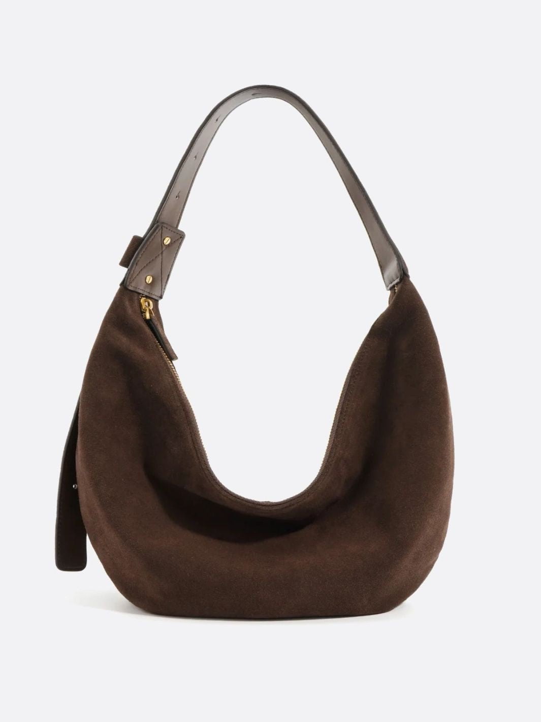 sac demi-lune daim marron