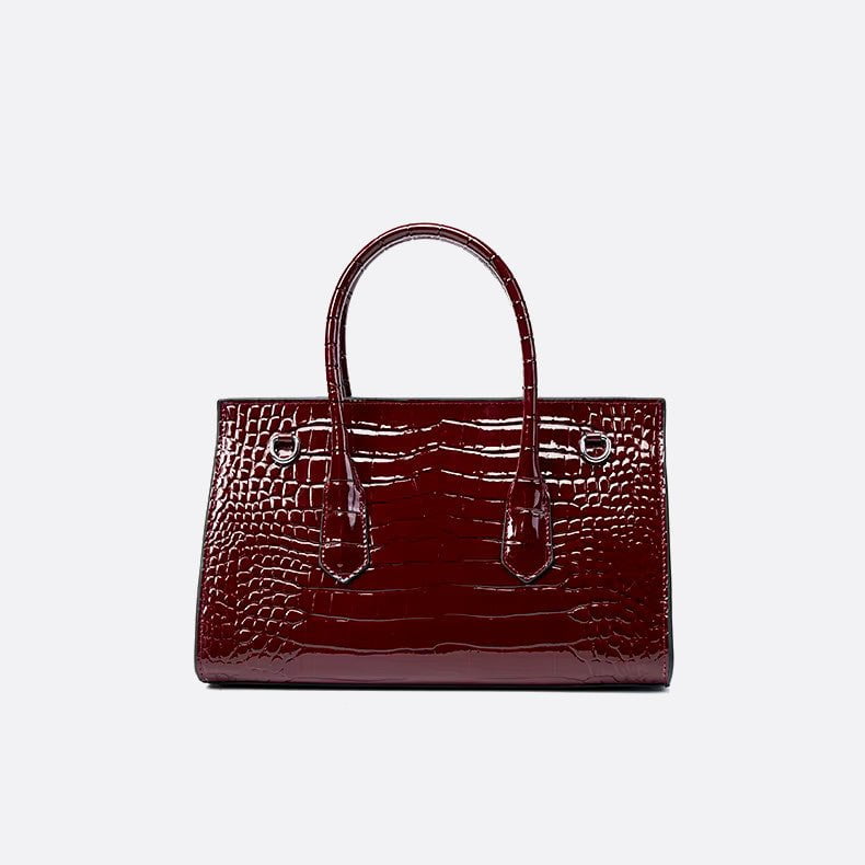 Crocodile effect leather bag