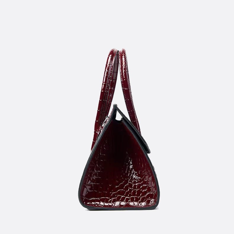 Crocodile effect leather bag